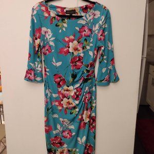 Turquiose and Pink Floral Dress Size Small